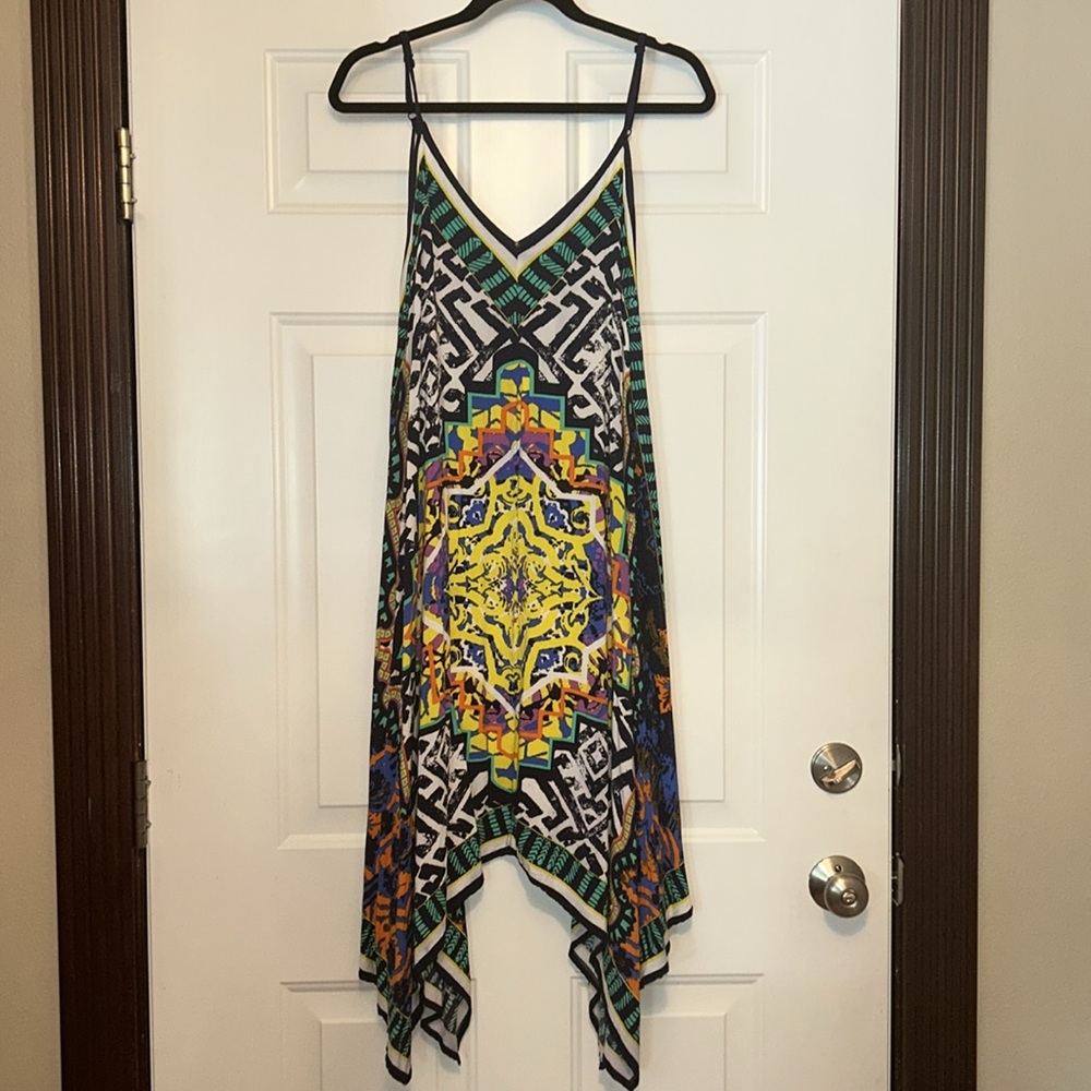Jealous Tomato A-symmetrical Maxi Dress M Colorful Relaxed A-Line Coastal Casual